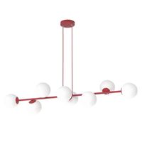 lampara colgante odra burdeos opal 8 luces
