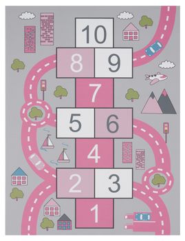 Alfombra infantil Bini rosa 200x290 cm