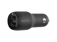 cargador usb para coche - belkin ccb001btbk dispositivos con carga usb-a doble puerto 24w 12 vatios por negro