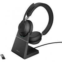 jabra evolve2 65 auriculares inalambricos negros  soporte de carga usb