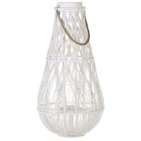 linterna de madera de bambu blanco y cristal 75 cm interior exterior escandinavo tonga