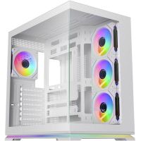 caja pc krux atron torre midi blanca atx panel vidrio templado argb