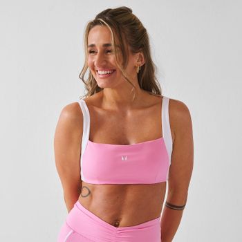 Sujetador deportivo con espalda de tiras cruzadas con contraste MP Women's X Tatiana - Rosa caramelo - XS