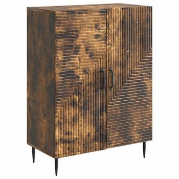 Aparador Roble Ahumado 66 X 34,5 X 89,5 Cm Madera De Ingeniería Vidaxl