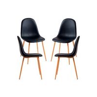 pack 4 sillas teok polipiel de polipiel 843942 cm - negro