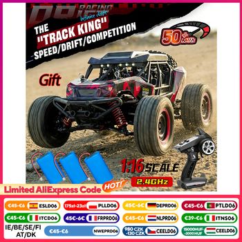 Wltoys 16106, camión todoterreno a escala 1/16, vehículo para uso en el desierto, modelo listo para usar, coche de carreras de alta velocidad con control remoto de 2,4 GHz, juguete para aficionados,