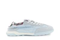zapatillas con cordones en tejido y ante light blu 40