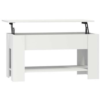 Mesa De Café - Mesa De Centro Madera De Ingeniería Blanco 101x49x52 Cm