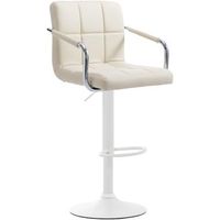 taburete de bar x1 reposapies en sintetico color trompeta patas en metal blanco mate tdb10525