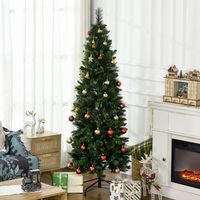 arbol de navidad artificial de plastico acero homcom o70x180 cm verde