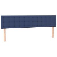 cabecero cama mueble de dormitorio con led de tela 160 x 5 x 7888 cm azul m020000403