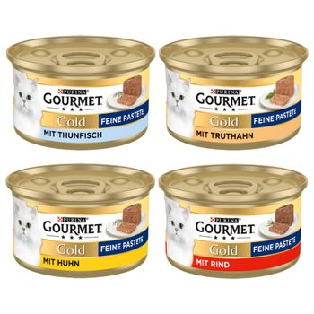 Purina Gourmet Gold Mousse 48 x 85 g - Pack Ahorro - Pack mixto I: atún / pollo /buey / pavo