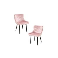 pack 2 sillas sanda terciopelo de terciopelo 885240 cm - rosa