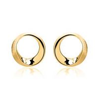 pendientes chapados en oro elemento circulo