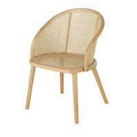 sillon de comedor de haya y rejilla de ratan