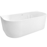 banera mural veneta 170 white with brushed copper plug cap