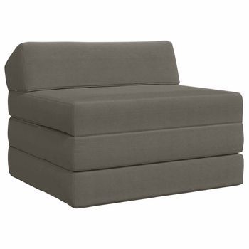 Sofá Cama Plegable Gris Claro 200 X 70 X 10 Cm Tela De Pana Vidaxl