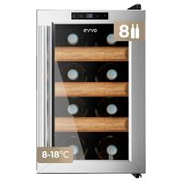 vinoteca evvo para 8 botellas vt8 inox termoelectrica con panel tactil control de temperatura 8r18c