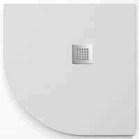plato de ducha onda curve blanco 80x80 cm radio 50 rejilla inox