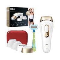 depiladora ipl braun pl5382 silk-expert pro 5 y afeitadora skinpro 20 blanco dorado