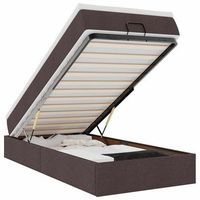 estructura de cama otomana colchon tela marron oscuro 100x200cm vidaxl