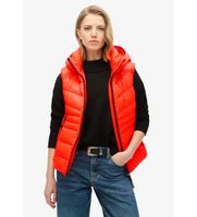 superdry para mujer w5011715a chaleco acolchado con capucha fuji quilt coral s casual poliester