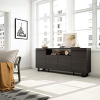 aparador efecto madera negro 200x35x87cm con patas