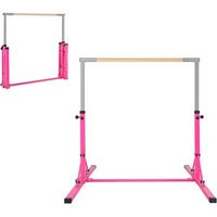 barra de gimnasia plegable para ninos barra horizontal gimnasia costway 136 x 172 x 150 cm rosa