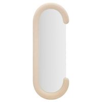 espejo de pared de terciopelo beige cm 60x7x160
