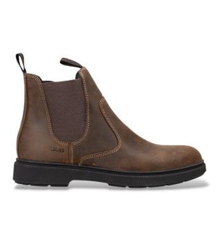 BOSS para hombre. 50574168 Botines Ferling marrón oscuro (46), Piel, Plano, Ninguno, Clásico