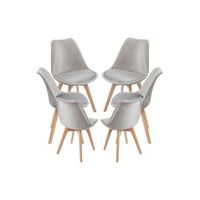 pack 6 sillas synk terciopelo de terciopelo 834944 cm - gris claro