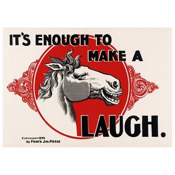 Legendarte - Cartel Publicitario Vintage It's Enough To Make A Horse Laugh - Cuadro Lienzo, Impresión Digital Cm. 50x70