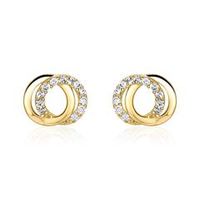pendientes circulares para mujer en oro de 9 quilates con circonita