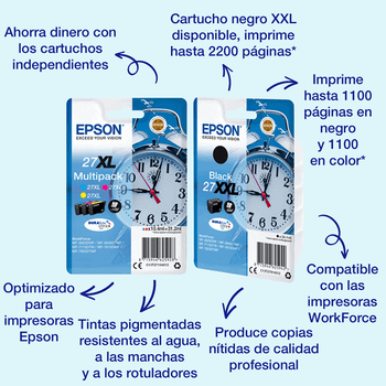 Epson WorkForce WF-3000 y WF-7000 Cartucho Cian n?27