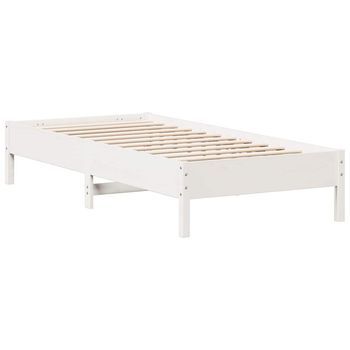 Estructura Cama Sin Colchón Madera Maciza Pino Blanca 100x200cm Vidaxl