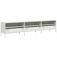 mueble para tv acero laminado en frio blanco 202x39x435 cm vidaxl