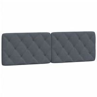 cabecero de cama acolchado terciopelo gris oscuro 152 cm vidaxl