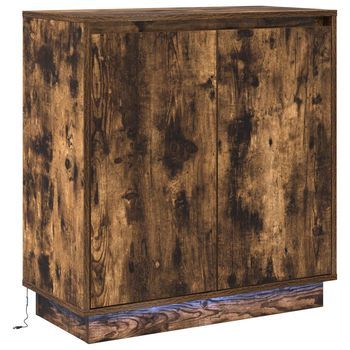 Aparador Led Roble Ahumado 71 X 34,5 X 75 Cm Vidaxl