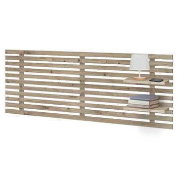 Dhome Cabecero Con Estantes De Madera Reciclada Dm Colgante Pared Estilo Palet Japones 145x46cm Cama Vintage Nordico (145cm, Roble)