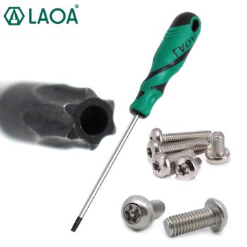 LAOA-destornillador Torx S2, destornillador Hexagonal de aleación de acero con orificio medio T6/T7/T8/T9/T10/T15/T20/T25/T30, 1 ud.