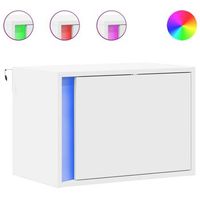 juego de 2 mesitas de noche - mesillas de pared con luces led blanco mc6327