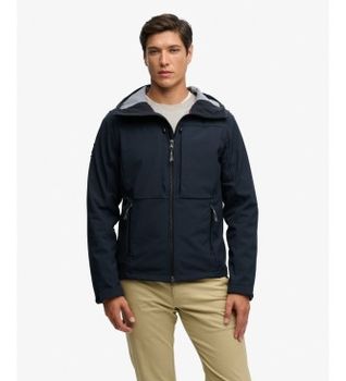 Superdry para hombre. M5012327A Chaqueta Hooded Softshell Trekker marino (M), Casual, Elastano