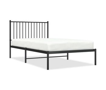 Estructura de cama con cabecero metal negro 100x190 cm con cabecero
