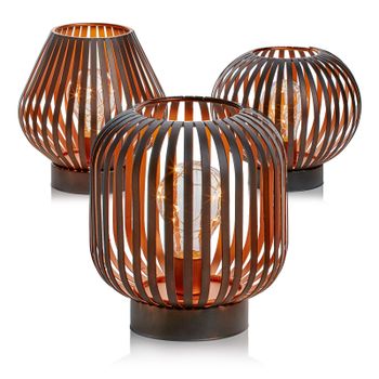 B/O Black Iron LED Lantern