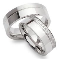 anillos de boda de acero inoxidable 7mm grabado