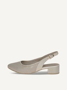 CAPRICE sling pumps, beige, made of Leather with Block heel, Size 37