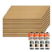 set de 10 paneles madera nordica 103x50x25cm  4 botes adhesivo