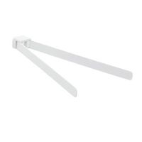toallero articulado de laton cromado blanco mate - fijacion con tornillos incluida hyacinth