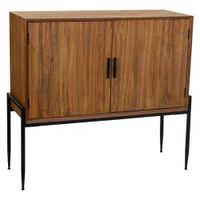 aparador de madera y metal marron 110x40x99h cm