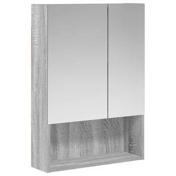 Armario Con Espejo De Baño | Mueble De Baño Gris Sonoma 50 X 14,5 X 70 Cm